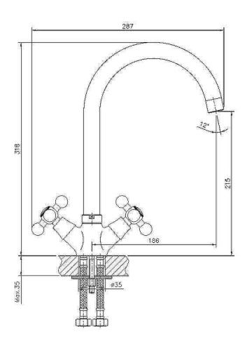 Смеситель для кухни Haiba HB19-5 HB4119-5 на мойку сатин - фото 2