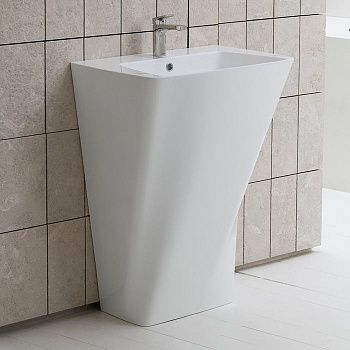 Раковина из сантехнического фаянса Azzurra Hera HELF06343T0MBI*1 60х40 напольная цвет белый 1 отверстие под смеситель