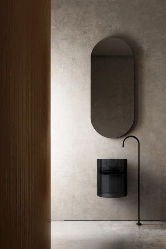 Раковина из полиэфирной смолы Abber KRISTALL AT2704Onyx 40х40 подвесная цвет черный без отверстий под смеситель - фото 2