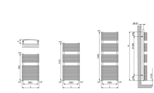 Полотенцесушитель водяной Cordivari Nancy 3551440132004 50х80 хром - фото 2