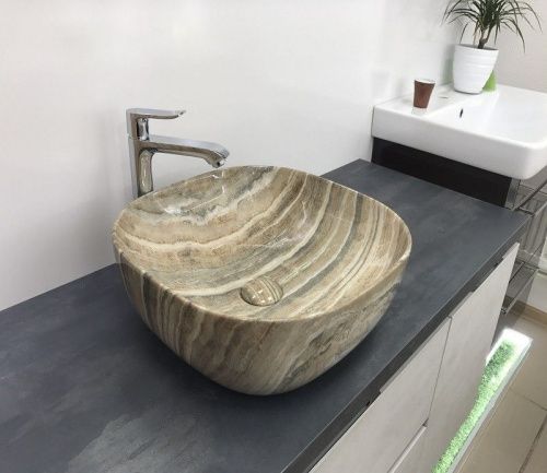 Раковина из сантехнического фаянса CeramaLux 543 40х40 накладная цвет многоцветный без отверстий под смеситель - фото 2