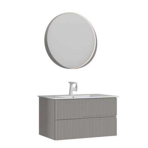 Тумба с раковиной Orka Moonlight 5001502 90х50 подвесная цвет бежевый - фото 2