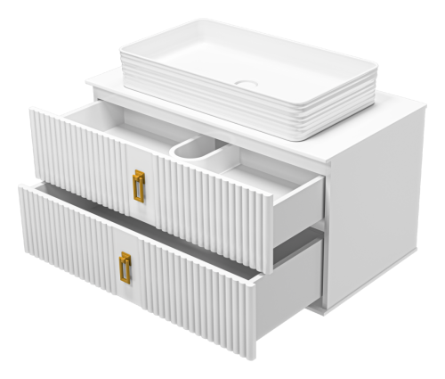 Тумба под раковину Brevita Sevilla SEV-09090-0102Я 90х50 подвесная цвет белый - фото 4