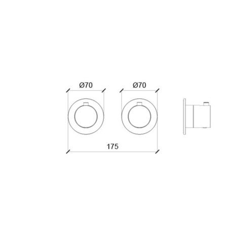 Смеситель для душа Almar Modular E180132.316 встраиваемый в стену нержавеющая сталь (внешняя часть) с термостатом