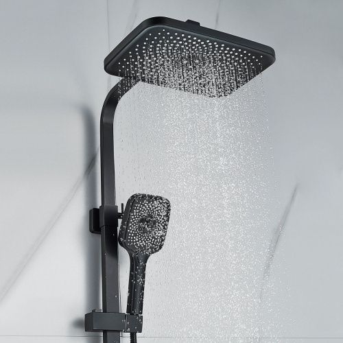 Душевая стойка Shevanik S7036H настенная цвет черный - фото 5