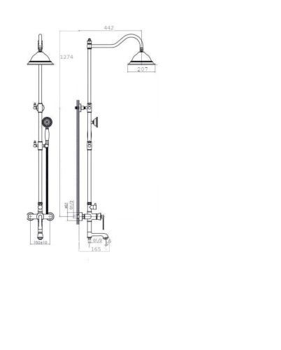 Душевая стойка Rush Flores FLG0835-5 настенная цвет золото - фото 2