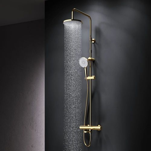Душевая стойка Am.Pm X-Joy F0785A599 настенная цвет золото с термостатом - фото 3