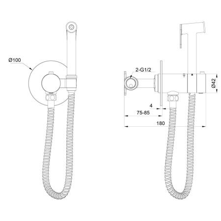 Смеситель для ванны и душа Wonzon & Woghand WW-88829909-RG встраиваемый в стену розовое золото с термостатом