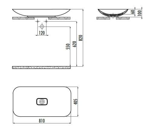 Раковина из сантехнического фарфора Creavit Foglia FG180-00CB00E-0000 80х40 накладная цвет белый - фото 2