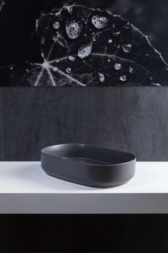 Раковина керамическая Allen Brau Fantasy 4.11022.AN 60х40 накладная цвет черный без отверстий под смеситель - фото 4