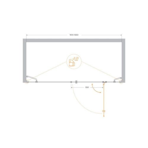 Душевая дверь Cezares VERONA VERONA-W-B-13-80+60/30-C-Cr 165х195 стекло прозрачное профиль хром - фото 3