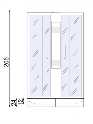 Душевая кабина River NARA 10000000717 90х90 четверть круга без крыши ориентация универсальная - фото 2