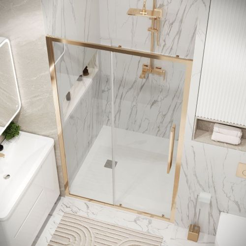 Душевая дверь Grossman Cosmo 100.K33.02.130.32.00 130х195 стекло прозрачное профиль золото - фото 5