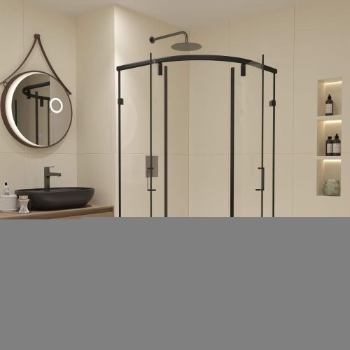 Душевой уголок RGW Classic 72095599-14 90х90 стекло прозрачное профиль черный без поддона - фото 2