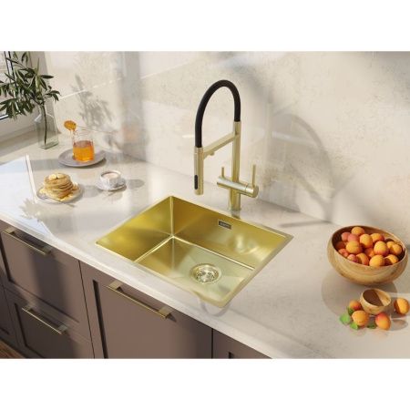 Кухонная мойка Grandex Aqua 5041741 55х45 цвет золото поверхность матовая