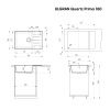 Кухонная мойка Ulgran Quartz Prima 760-10 75х50 цвет бежевый