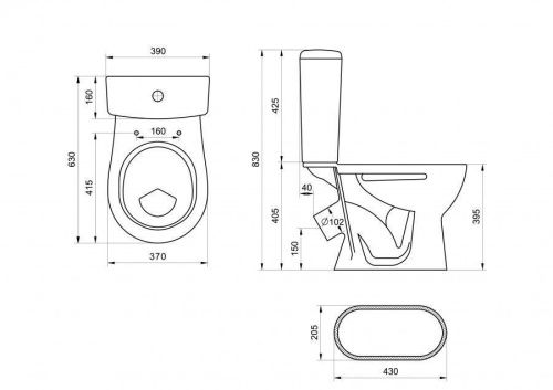 Унитаз-компакт напольный с бачком Santeri Орион 1P4008S0700BF бежевый с сиденьем каскадный смыв - фото 2
