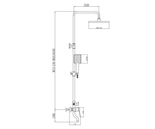 Душевая стойка Bronze de Luxe EL77/1GB настенная цвет золото - фото 3