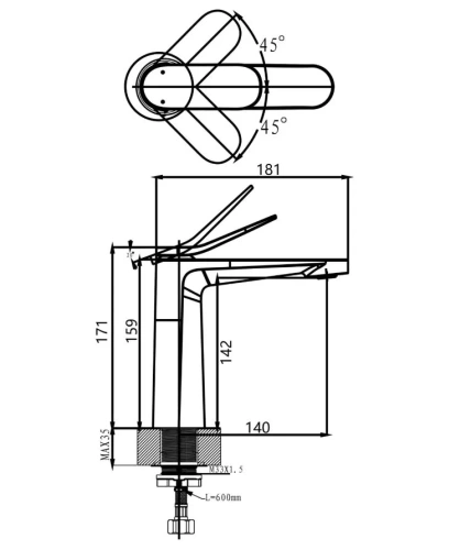Смеситель Arrow AMP11868CP на раковину хром - фото 4