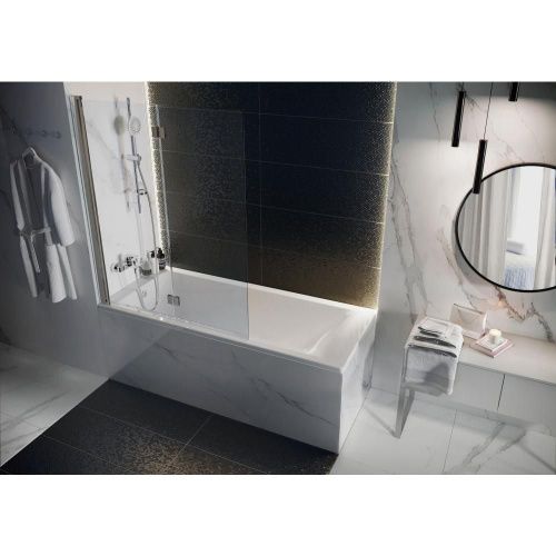 Душевая шторка на ванну Roca CAPITAL 7.M411.1.512.M 115х140 стекло прозрачное профиль хром ориентация универсальная - фото 2