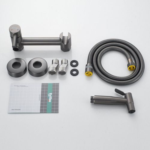 Гигиенический душ со смесителем Raffine F207T оружейная сталь - фото 4