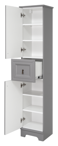 Шкаф-пенал Misty Лувр П-Лвр04035-1504Л 40х180 напольный цвет серый - фото 4