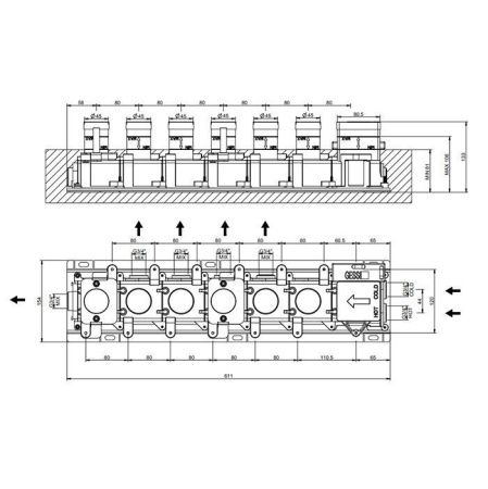 Встраиваемые части для термостатического смесителя Gessi Hi-Fi 63017#031