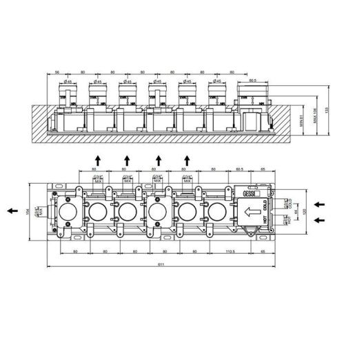 Встраиваемые части для термостатического смесителя Gessi Hi-Fi 63017#031 - фото 2