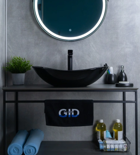 Раковина керамическая Gid Lago 53349 60х40 накладная цвет черный без отверстий под смеситель - фото 5