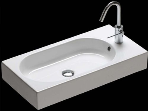 Раковина из сантехнического фаянса Hatria AREA Y0W901 70х40 подвесная цвет белый без отверстий под смеситель - фото 2