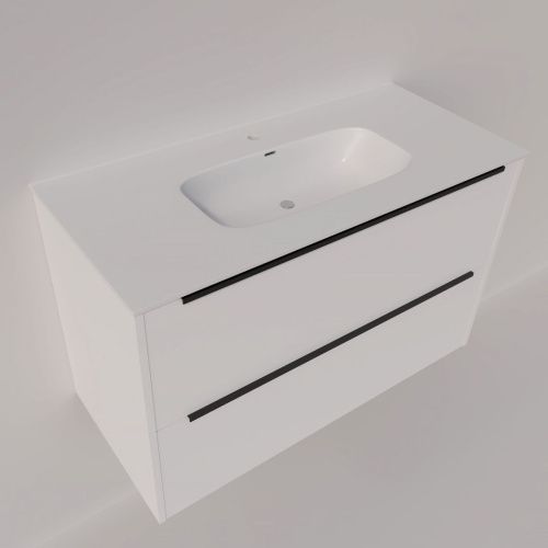 Тумба под раковину La Fenice Tesoro FNC-01-TES-PB-100-2 100х40 подвесная цвет белый - фото 5