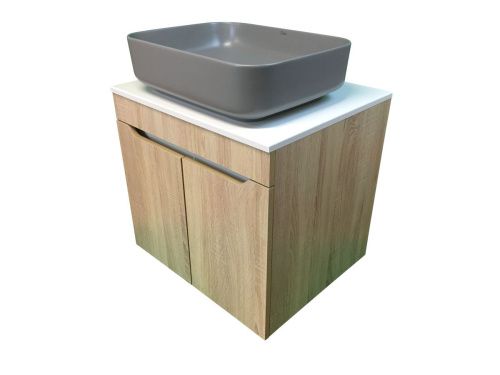 Тумба с раковиной Sintesi STL.W7021_SIN-LVB-APP-409GM 60х60 подвесная цвет белый - фото 3