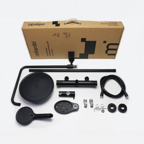 Душевая стойка Milardo Ideal Spa ILSBLTHM89 настенная цвет черный - фото 5