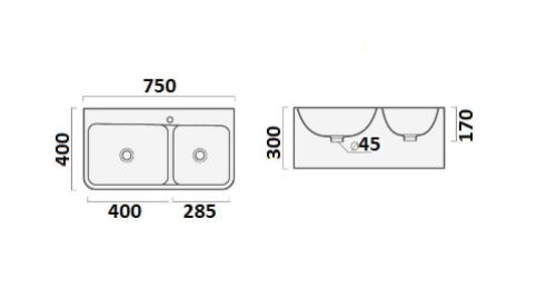 Раковина из сантехнического фарфора Cerutti SPA СТ9700 80х40 подвесная цвет белый 1 отверстие под смеситель - фото 3