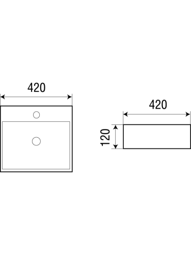 Раковина из сантехнического фаянса WeltWasser WW SK 10000003862 40х40 подвесная цвет белый 1 отверстие под смеситель - фото 2