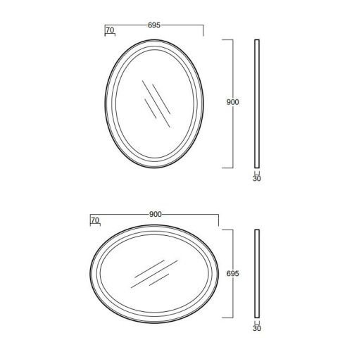 Зеркало Simas Lante LAS1 bi 90х60 - фото 2