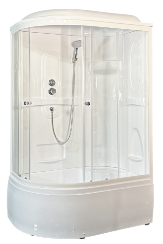 Душевая кабина Royal Bath BK RB8120BK1-T-R 120х80 асимметричная с крышей ориентация правая