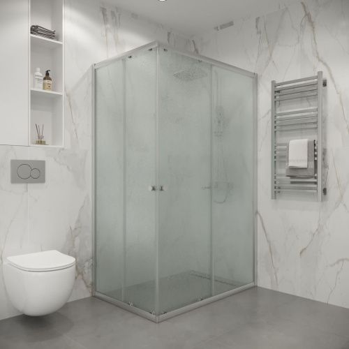 Душевой уголок Niagara Eco NG-1012-14QMT 115х80 стекло матовое профиль хром без поддона - фото 3