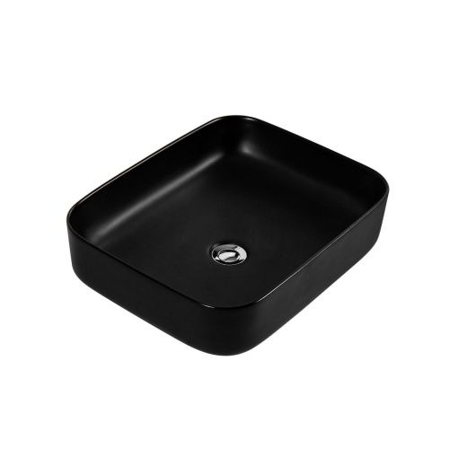 Раковина из сантехнического фарфора Aquatek ВЕГА AQ5515-MB 50х40 накладная цвет черный без отверстий под смеситель - фото 2