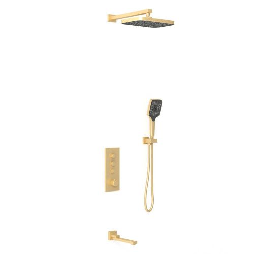 Душевая система Vincea VSFW-433T1BG встраиваемая в стену цвет золото с термостатом - фото 2