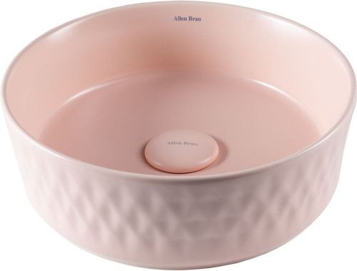 Раковина керамическая Allen Brau Fantasy 4.11033.SM 40х40 накладная цвет розовый без отверстий под смеситель