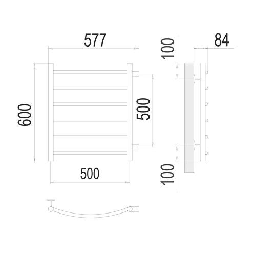 Полотенцесушитель водяной Terminus 4670078530219 60х60 хром - фото 3