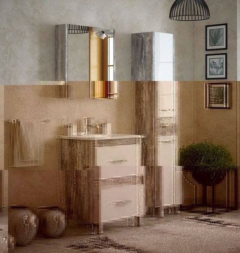 Шкаф-пенал Corozo Верона SD-00000369 40х190 напольный цвет белый/коричневый - фото 3