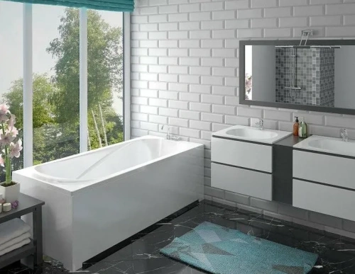 Ванна из литьевго мрамора Taliente Bolseno Matt BL18080Matt 180х80 пристенная прямоугольная без ножек и каркаса - фото 4