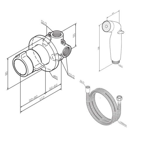 Гигиенический душ со смесителем Am.Pm X-Joy F0H85A400 хром - фото 5
