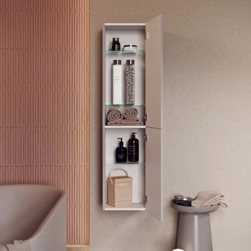 Шкаф-пенал Aqwella Y PUR0535KS 40х140 подвесной цвет бежевый - фото 3