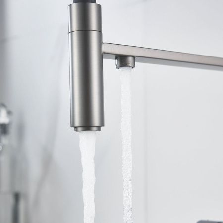 Смеситель для кухни Shevanik S178T на мойку оружейная сталь