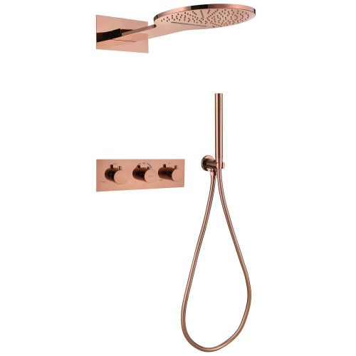 Душевая система Abber AF8151RG встраиваемая в стену цвет золото с термостатом