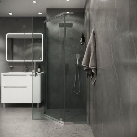 Душевой уголок Niagara Eco NG-1010-14D 100х100 стекло прозрачное профиль хром без поддона