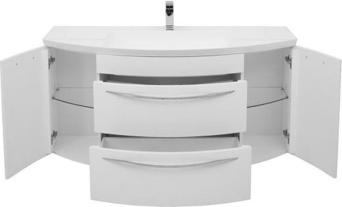 Тумба с раковиной De Aqua Лонг 00186446 140х50 подвесная цвет белый - фото 5